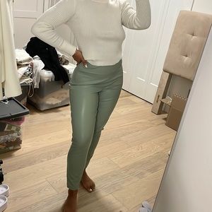 Vegan Leather Mint Leggings